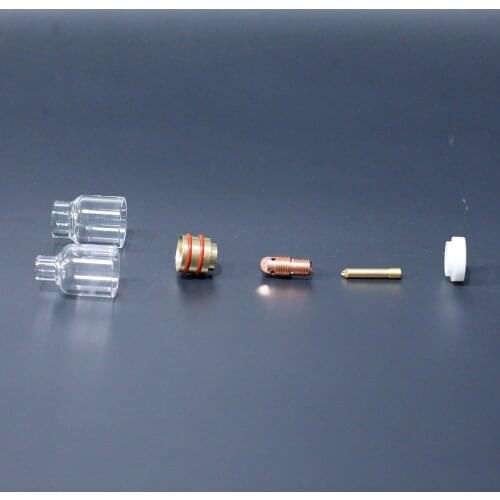 Tig Welding Torch Collet Body Glass Nozzle Cup Kit For WP17/18/26 Tig Torch Welding Accessories