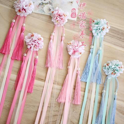 Vintage hair Clips organiser holder ribbons Cosplay Prop Hair accessories Flower Tassels Hairpin Hair Accessories for COS
