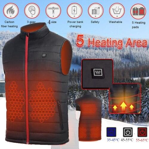 Lightweight Electric Heating Vest Warmer Sleeveless Garment Thermal Clothing USB Heating Jacket Man Woman Winter Outdoor Warm