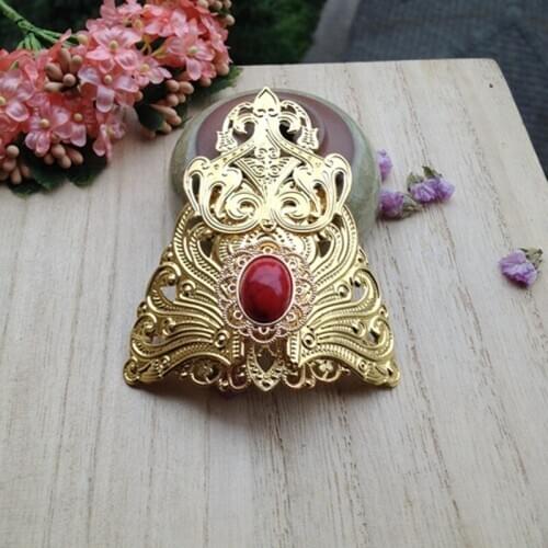 Golden Hanfu Crown Accssories Warrior Cosplay Headdress Swordsman Headwear Ancient Chinese Hairclip