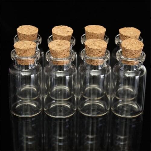 10pcs 12ml Mini Small Glass Bottles with Clear Cork Stopper Glass Bottles Vials Jars Containers Small Wish Bottle Jewelry Craft