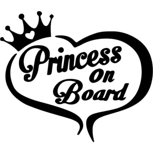 15.3X13CM Princess On Board Window Car Sticker Decal Creative Cartoon Warning Trunk Bumper Decoration