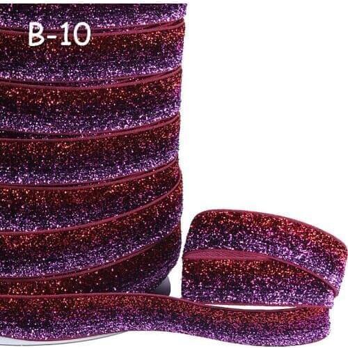 150 yards per lot) wholesale B-10 ombre metallic velvet glitter elastic ribbons