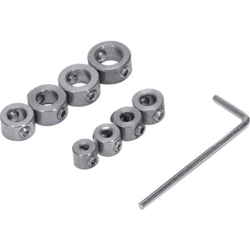 9Pcs/Set Woodworking Drill Stopper Positioning Stop Ring Drilling Depth Controller Stainless Steel Triple Connections