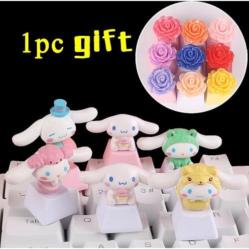 Keyboard Accessories Cute Stereo Personality Keycap Cartoon Mechanical Keyboard R4 Single Pink Transparent Stereo PBT 1pc