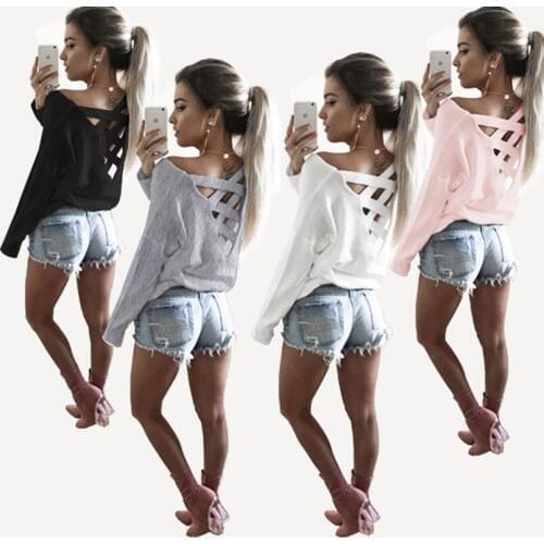 New Spring Autumn Solid Camisas Tops Loose Lace Up Bandage Blouse Sexy Mujer Casual Top Elegant Blusas Women Shirt Long Sleeve