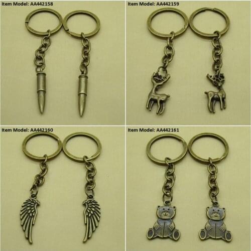 Keychain Keyring Bullet Christmas Deer Buck Angel Wings Toy Jewelry Making Bag Charms