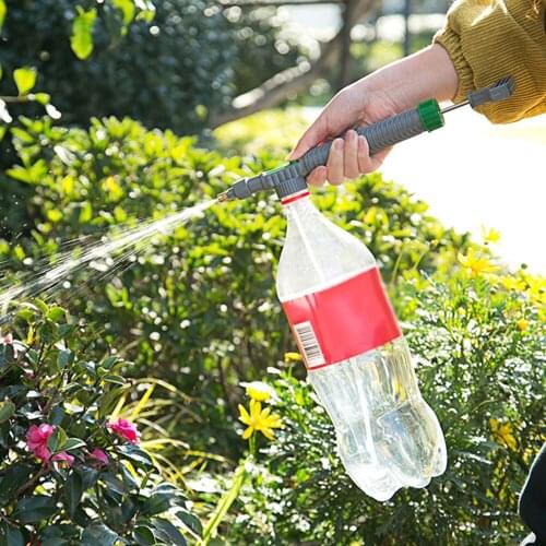 Coke Bottle Household High Pressure Air Pump Manual Sprayer Garden Adjustable Spray Nozzle Sprayer Head With Connector JU0121