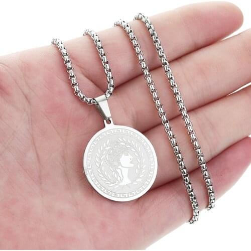 CHENGXUN Ancient Greek Goddess Hera Necklace Women Girls the Goddess of Marriage Family Childbirth Amulet Pendant Jewelry gift