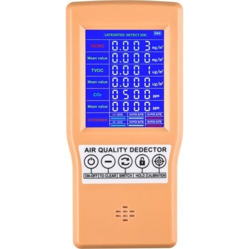Digital CO2 Detector Tester Carbon Dioxide Meter Air Quality Detector Air Analyzer TVOC HCHO CO2 Detectors Air Quality Monitor