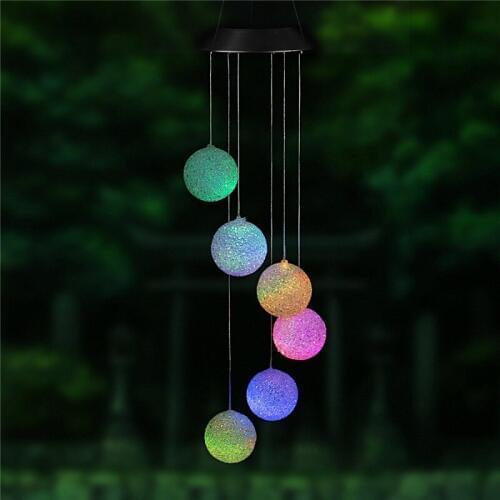 Solar Wind Chimes Lights LED Decorative Light Lampe Multicolor Ball Hanging Lighting For Window Party Garden Wedding