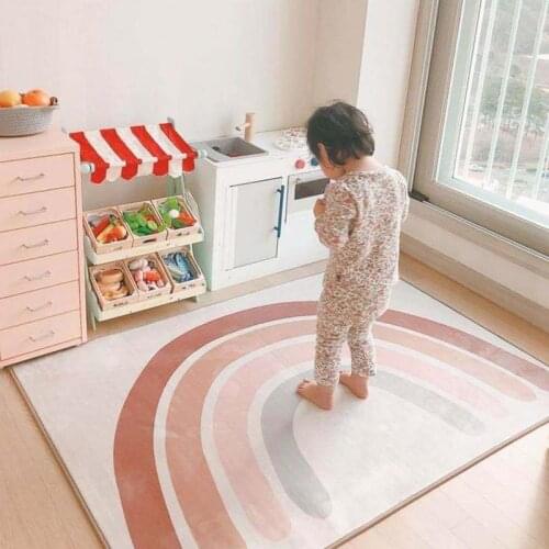 Baby Play Mat Rainbow Carpet Floor Rug Kid Play Rainbow Mat For Bedroom Living Room