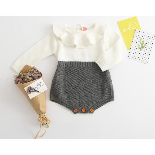 Baby Knit Romper Tiny Cottons 2018 Autumn New Born Baby Girl Rompers 0-3 Months Newborn Winter Bodysuit Long Sleeve Infantil