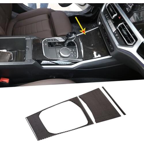 For BMW G20 G28 325 3 Series 2019 2020 Soft Carbon Fiber Car Center Console Gear Shift Decoration Panel Cover Trim LHD
