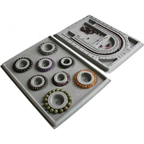 Hot Sale Bead Board Bracelet Beading Tray Necklace Design DIY Making Craft Jewelry Meter Panel Tool 7 Style Gray Flocked