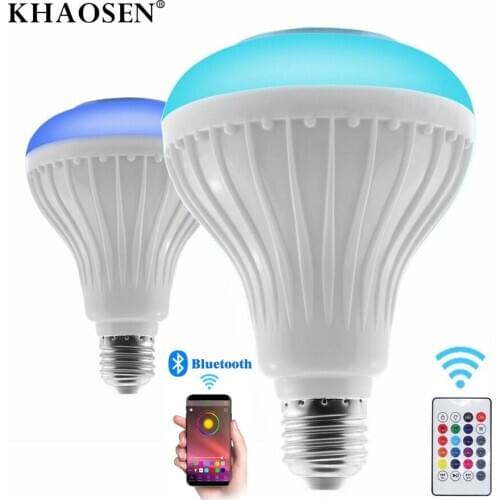 E27 Bluetooth Speaker 3W/7W RGB Bulb LED Lamp 110V 220V Smart Led Light Music Player 12W Stage rotating lights Holiday pairing