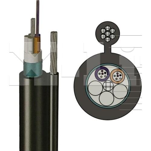 GYTC8S Single Mode self-supporting Optical Fiber Cable 4 6 8 12 24 core Outdoor