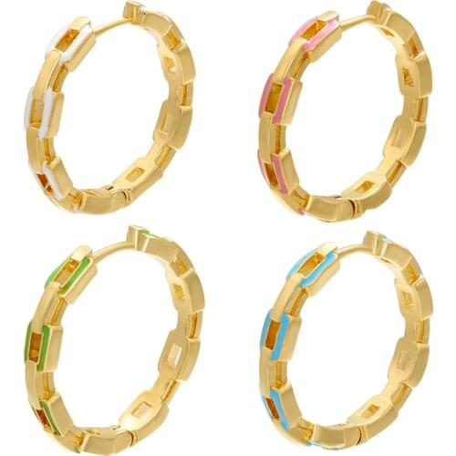 HECHENG 1pair rainbow earrings wholesale colorful big circle round jewelry cooper earring party hoop earrings