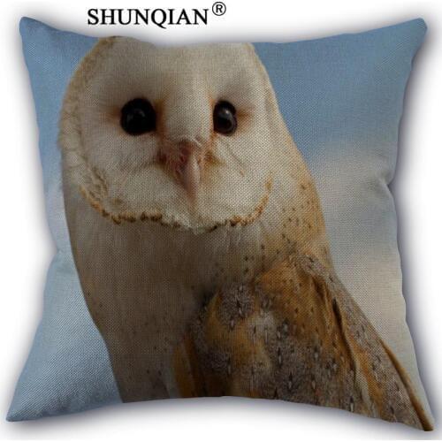 Custom owl pillowcase Custom Cotton Linen Throw Pillow Cover Pillowcase Customize 45x45cm one side