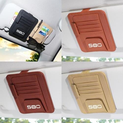 Multi-Function Sun Visor Vehicle Pocket Organizer Sun Shade Storage Board Car Storage Holder fit for VOLVO S90 Car Accessories
