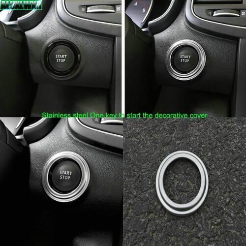 Lamp Key Start Engine Engine Start Stop Ignition Key Ring Cover Car Stainless Steel 2018 for Renault Koleos Samsung QM6 2017