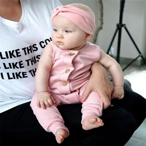 Newborn Baby Girl Infant Jumpsuit Playsuits One Piece Rompers Toddler Clothes Sleeveless O-neck Cotton Outfits Solid Color