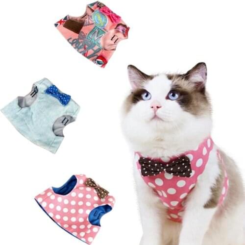 Cute Pet Cat Bow Chest Strap Breathable Pet Vest Small Medium Dog Breathable Chest Strap Comfortable Traction Rope Pet Supplies