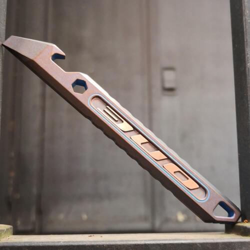 Crowbar Titanium Alloy EDC Multi-function Key Chain With Bottle Opener Wrench Screwdriver Outdoor Equipment Self-defense Tools