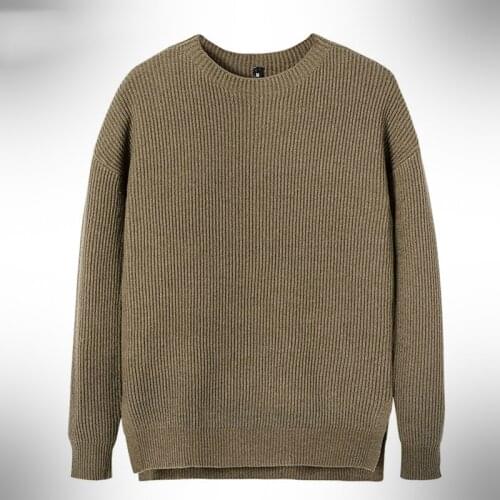 Men Solid Cotton Sweater 2020 Autumn Fashion Casual Pullovers Mens O-Neck Warm 100% Cotton Knit Sweaters Coat Top Quality