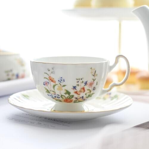 Tea Set Bone China Coffee British Freshness Teacup Saucer Plant Afternoon Tea Cup Set Coffee Set Office Drinkware Supplies