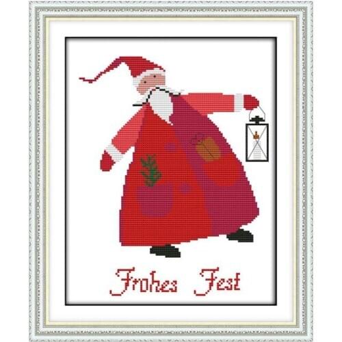 Cartoon Little Santa Handmade Sewing Counting Lattice Cross Stitch Kit Decoration Accessories Handicraft Embroidery Painting