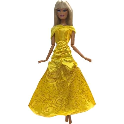 NK One Set Doll Dress Similar Fairy Tale Princess Belle Doll Wedding Dress Gown Party Outfit For Barbie Doll Best Girls' Gift 05