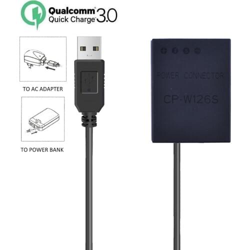 NP-W126S Dummy Battery Charger Power Bank USB Cable For Fujifilm X-A5 X-E3 X-H1 X-T100 X-T3 X-T30 X100F X-A1 X-A10 X-A2 Camera