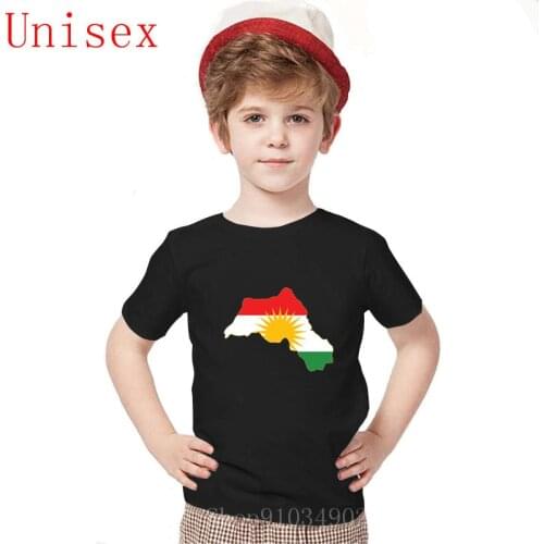 Promotion Kurdistan Flag Map Design 2020 Trendy Short Sleeve T-Shirt Round Collar kids tshirts boys shorts Youth Teeshirt Homme