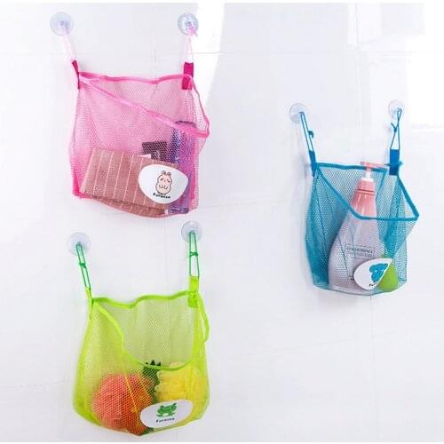 Mesh bag Double suction cup hanging storage bag Bathroom mesh bag kitchen debris bag