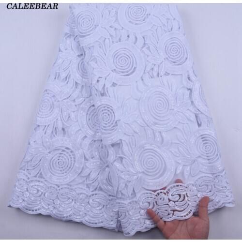 Pure White French Tulle Lace Fabric 2021 High Quality African Lace Fabric With Sequins Nigerian Mesh Laces For Wedding Sew S2103
