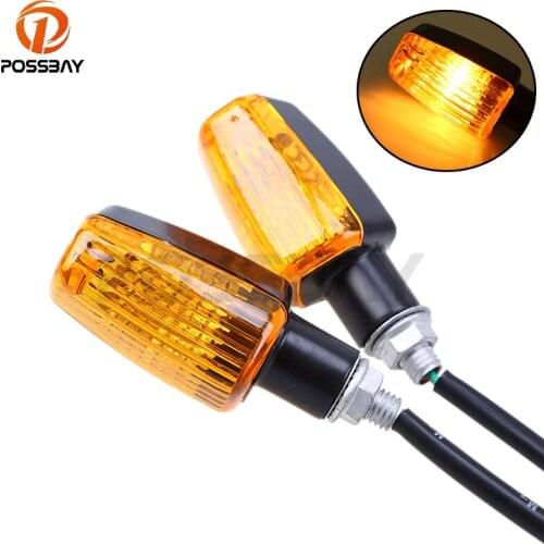 POSSBAY 12V Motorcycle Turn Signal Light Indicator Amber Light For Harley Yamaha Honda CB 600 Hornet CB400 Shadow 750 Cafe Racer