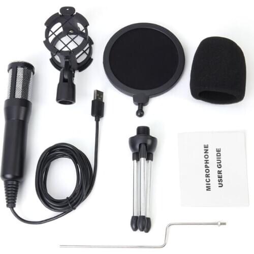 Usb Microphone Series Wired Condenser Microphone With Stand Clip for Pc