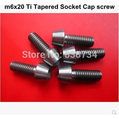 M6*20 TC4 ti hex tapered cap screw(10pcs/lot)