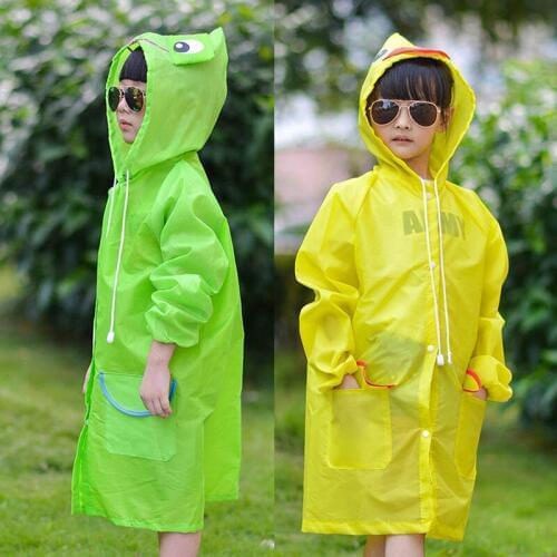 Waterproof 1PCS Kids Raincoat Children Rain Coat Rainwear Windproof Rainsuit Cartoon Animal Style Student Poncho