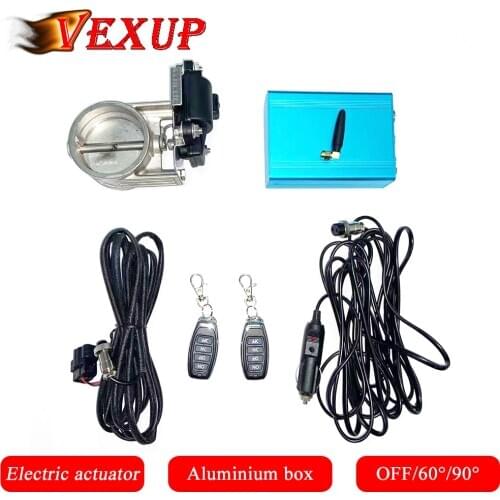 VexUp 2.0" 2.5" 3.0" Exhaust Valve Flap + Electric 60° 90° Control Box For Car Exhaust Pipe Vacuum Pump