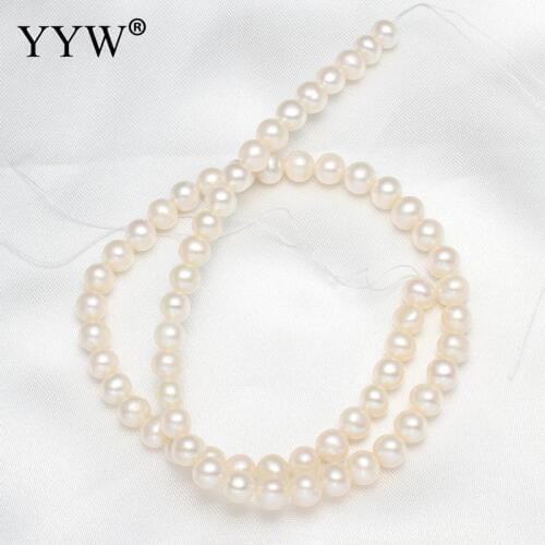 High Quality 6-7mm Natural Freshwater Pearl Beads white Pearl Round Loose Beads For DIY Necklace Bracelat Jewelry Making