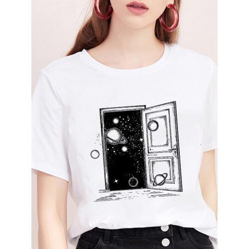 2019 New Summer T Shirt women space aesthetics Printed Harajuku Female TShirt Trend Thin Section Comfortable Korean tops Tee
