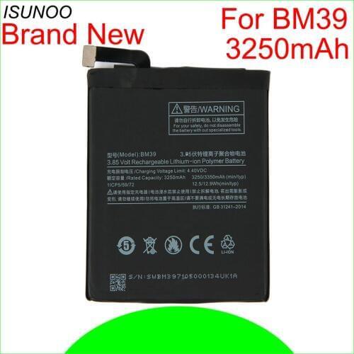 10pcs/lot BM39 Battery For Xiaomi Mi 6 Mi6 Replacement Phone Batteries 3250mAh High Capacity battery for xiaomi 6