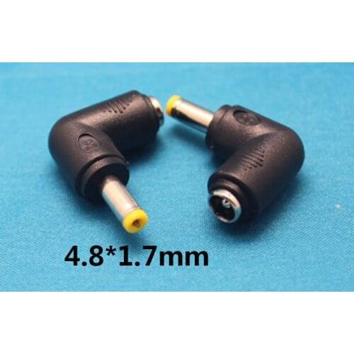 100pcs 4.8*1.7mm Bending Angle 4817 DC Jack Plug Converter Head 5.5*2.1mm Mother Female to 4.8x1.7mm DC5521 to 4817 Connector