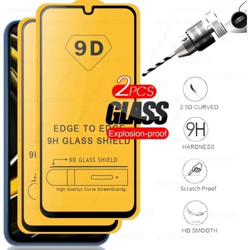 2PCS 9D Full Glue Screenprotector For Xiaomi POCO M3 M 3 Global Version 6.53'' Explosion-proof Tempered Glass Protective Film 9H