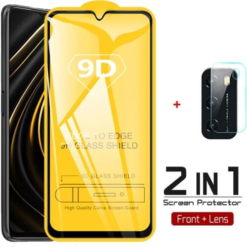 2-in-1, tempered glass for poco-m3 mi poco f3 glass pocophone m 3 camera film poco x3 nfc xiaomi poco m3 pro 5g screen protector
