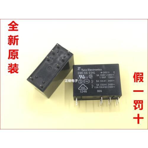 5pcs/lot New and original Relays OMI-SS-224L 24VDC DC24V 8PIN 5A