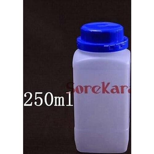 5 x 250ml White plastic Bottle Reagent Bottle Sample Vials Plastic Lid Blue Screw Cap Screw On Cover