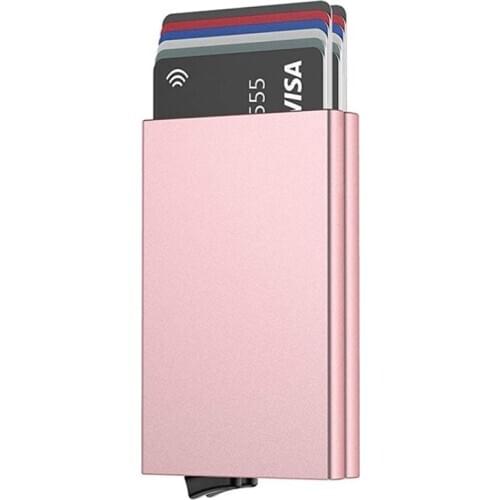 Aluminum Double Box Credit Card Holders for Men Anti Protect Travel ID Bank Cardholder Women Rfid Wallet Metal Case Porte Carte